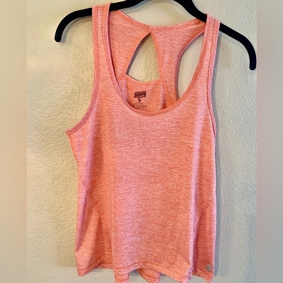 NEW Soffe Athletic Tank Top Small Peach Pattern Racerback Shirt Athleisure NWOT - Picture 9 of 12